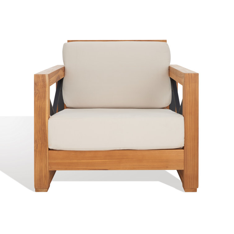 Elaina teak patio outlet chair with cushion